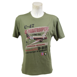 T-shirt, C-47 US Paratroopers, Khaki, 80th Anniversary of D-Day