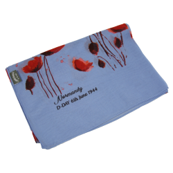 Foulard coquelicots, bleu ciel