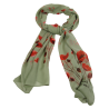 Foulard coquelicots, kaki