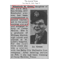 Plaque d'identité & documents, 1st Lt. Elisabeth Green, US Army Nurse Corps, 192nd General Hospital, ETO