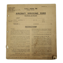 Carnets d'entretien, Spitfire & Tiger Moth, Royal Air Force