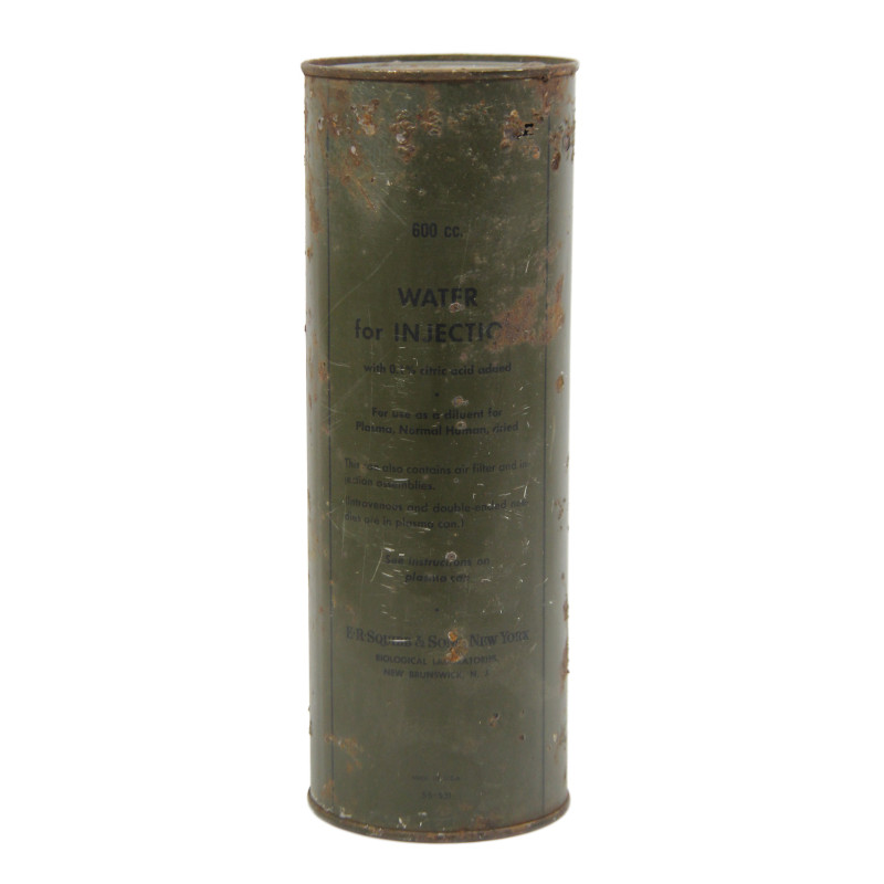 Flacon d'eau distillée pour plasma, 600 cc, E.R. SQUIBB & SONS