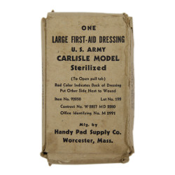 Pansement, Large First-Aid Dressing, US Army, Carlisle, Handy Pad Supply Co.