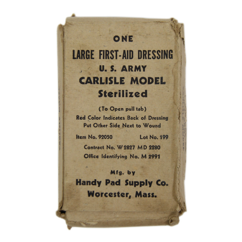 Pansement, Large FirstAid Dressing, US Army, Carlisle, Handy Pad