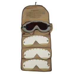 Goggles, Polaroid, No. 1021, US Army, with Canvas Case and Spare Lenses