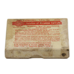 Boîte de 5 syrettes de morphine, Item 9115500, vide, 1943