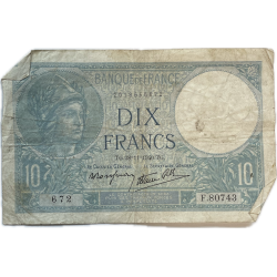Banknote, 10 French Francs, 1940