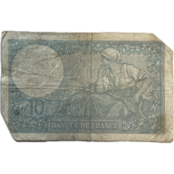 Banknote, 10 French Francs, 1940