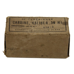 Boîte de cartouches, calibre .30 M1, Evansville Ordnance Plant