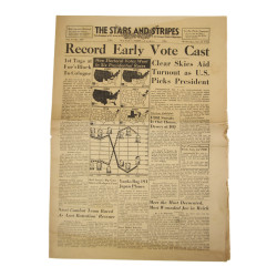 Newspaper, The Stars and Stripes, November 8, 1944, 'Record Early Vote Cast'