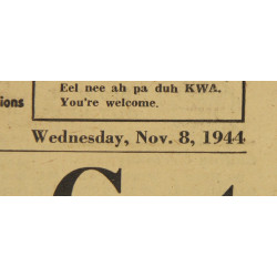 Journal, The Stars and Stripes, 8 novembre 1944, "Record Early Vote Cast"