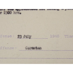 Report of Delinquency, Cpl. Cleveland Right, 413th Port Company, Carentan, 1945
