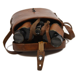 Binoculars, US Army Signal Corps, Bausch & Lomb Optical Co., with Compass-fitted Case, WWI