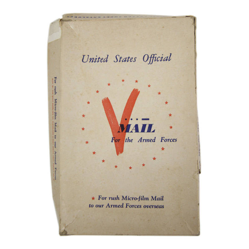 Lot de formulaires "V-mail" vierges, 23 exemplaires, dans leur boîte