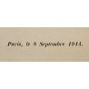 Affiche, Publication des Renseignements Officiels, Préfecture de la Sarthe, 8 septembre 1914