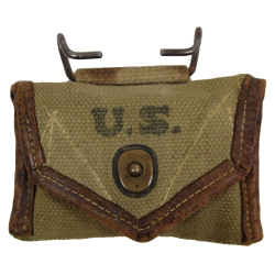 Boussole en laiton, US Engineer Corps, CRUCHON & EMONS, avec pochette à pansement modifiée