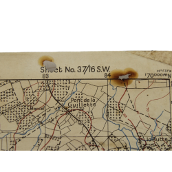 Carte britannique, TILLY-SUR-SEULLES, Normandie, 1943