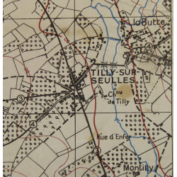 Carte britannique, TILLY-SUR-SEULLES, Normandie, 1943