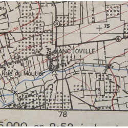 Carte britannique, TILLY-SUR-SEULLES, Normandie, 1943