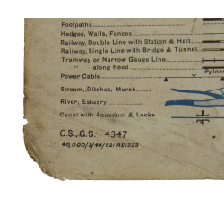 Carte britannique, TILLY-SUR-SEULLES, Normandie, 1943