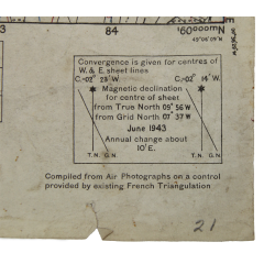 Carte britannique, TILLY-SUR-SEULLES, Normandie, 1943