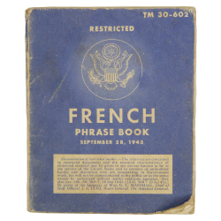 Livret, French Phrase Book, TM 30-602, 28 septembre 1943