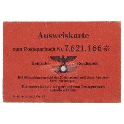 Carte de compte d'épargne, Ausweiskarte, Deutsche Reichspost
