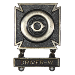 Insigne, Motor Vehicle Badge, Driver - W, Sterling