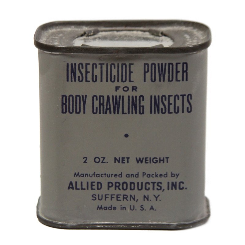 Boîte de poudre insecticide, US Army, ALLIED PRODUCTS, INC., pleine