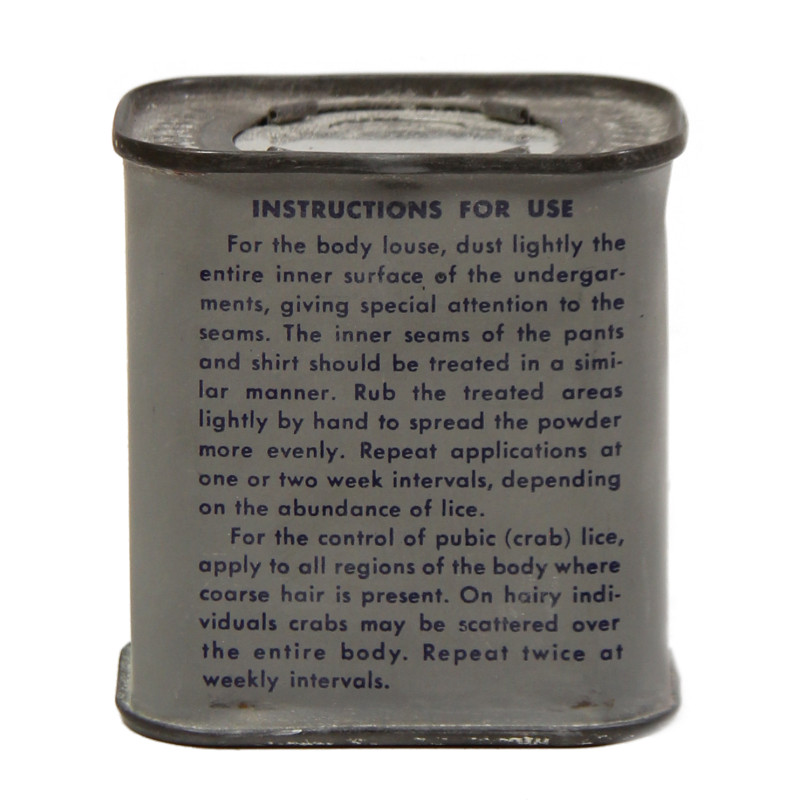 Boîte de poudre insecticide, US Army, ALLIED PRODUCTS, INC., pleine