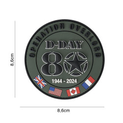 Patch, 80th Anniversary of D-Day, Drapeaux alliés, PVC 3D