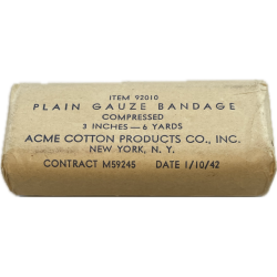 Plain Gauze Bandage Compressed, No. M59245, 1942