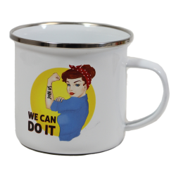 Cup, Enameled Metal, Rosie the Riveter