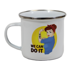 Cup, Enameled Metal, Rosie the Riveter
