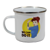 Cup, Enameled Metal, Rosie the Riveter Cup, Enameled Metal, Rosie the Riveter