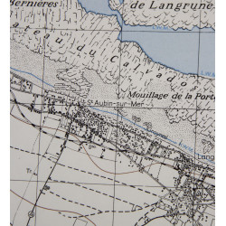 Map, British, SAINT-AUBIN-SUR-MER, Juno Beach & Sword Beach, Normandy, 1943