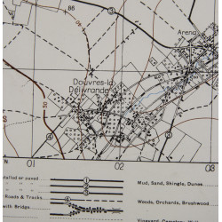Map, British, SAINT-AUBIN-SUR-MER, Juno Beach & Sword Beach, Normandy, 1943