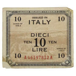 Banknote, 10 Lire (Invasion Money), 1943