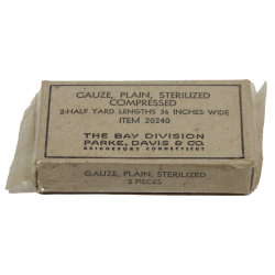 Bandes de gaze stérile, The Bay Division Parke, Davis & Co., Item No. 20240