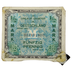 Banknote (Military payment certificate), 1/2 Mark (invasion money), 1944
