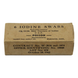 Boîte de tampons de teinture d'iode, HANDY PAD SUPPLY CO. 1942, pleine