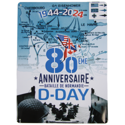 Plaque en métal, 80e anniversaire du Débarquement