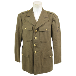 Coat, Serge, Wool, OD, 42S, 1943