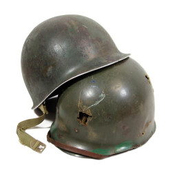Casque M1, pattes fixes, camouflé, liner ST. CLAIR RUBBER CO.