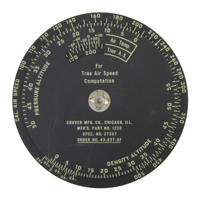 Règle à calcul Type D-4, Time and Distance, USAAF, 1943 Règle à calcul Type D-4, Time and Distance, USAAF, 1943