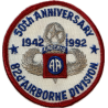 Insignia, 50th Anniversary 82nd Airborne Division, 1942-1992 Insignia, 50th Anniversary 82nd Airborne Division, 1942-1992