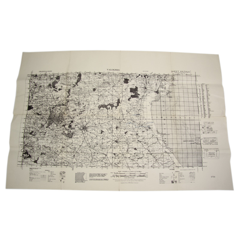 Carte Normandie, Valognes, Azeville, Ravenoville, St Marcouf, 1943 Carte Normandie, Valognes, Azeville, Ravenoville, St Marcouf, 1943