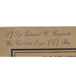 Lot de manuels de campagne, Sgt. Allen Guy, 171st Engineer Combat Bn.