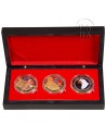 Box, 3 coins, commemoratives