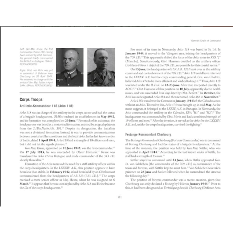 Livre, Book, Defending Normandy, German Chain of Command, Infantry Divisions on the Cotentin